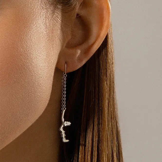 Серебряные серьги с фианитами