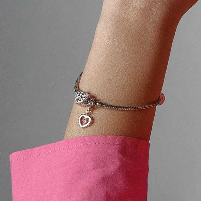 Серебряная подвеска-шарм с фианитами 