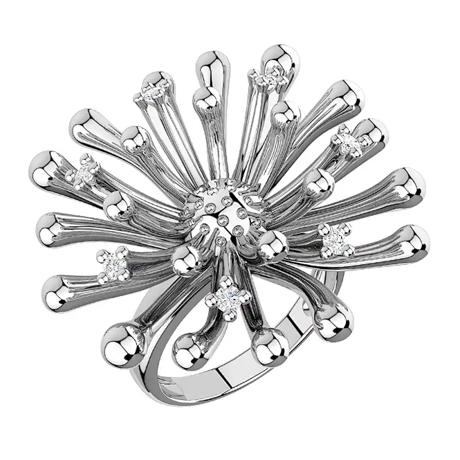 Серебряное кольцо с фианитами