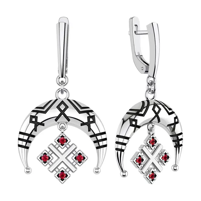 Серебряные серьги с фианитами