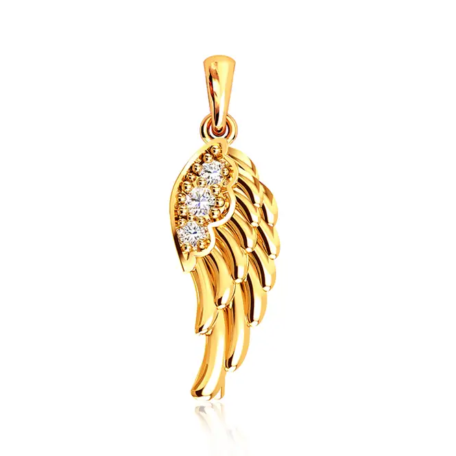 золотой кулон с фианитами