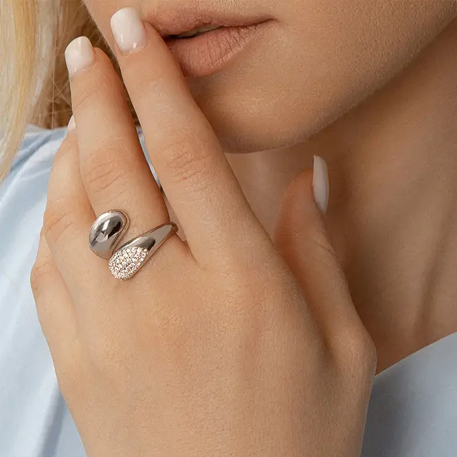 Серебряное кольцо с фианитами
