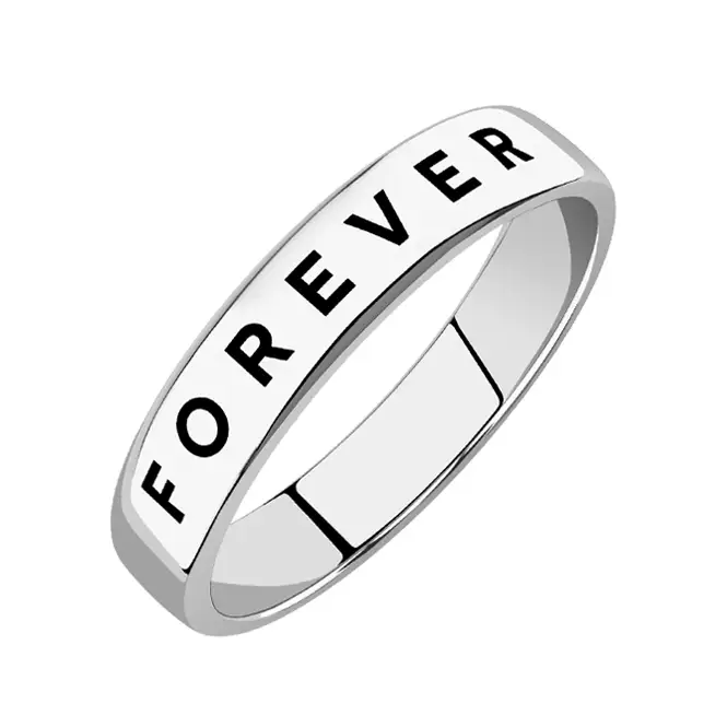 Серебряное обручальное кольцо "FOREVER"