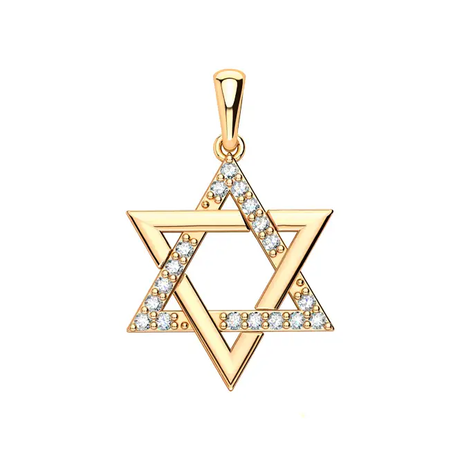 Золотой кулон с фианитами