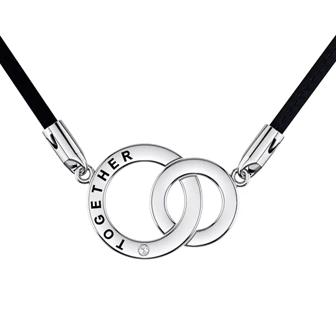 Серебряное колье с фианитом "FOREVER"