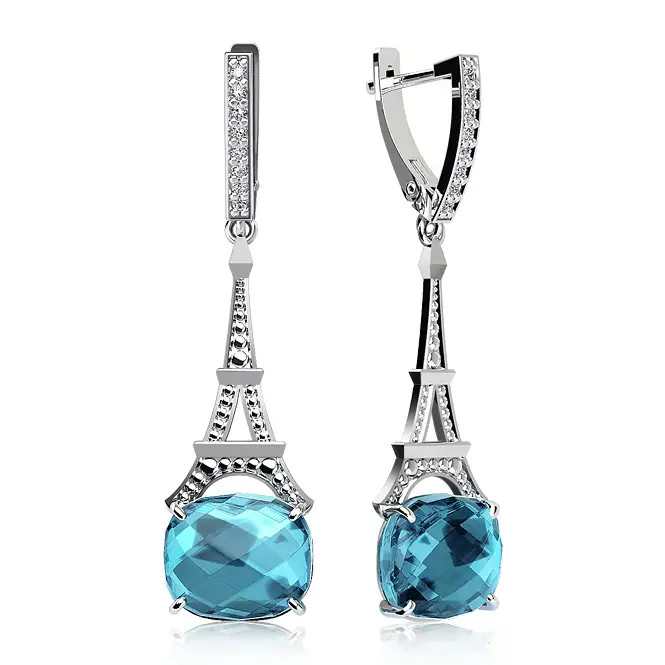 Серебряные серьги с фианитами