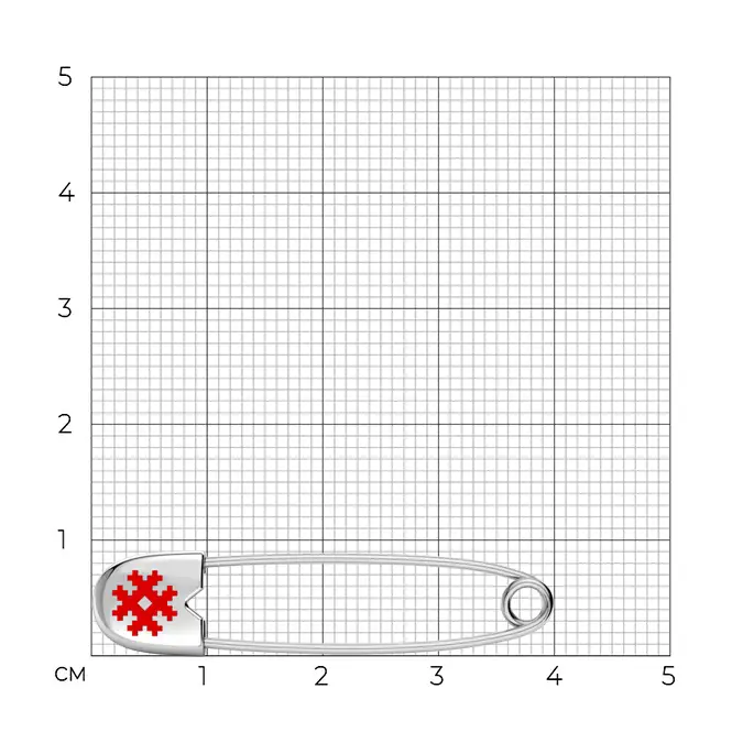 Серебряная булавка с эмалью