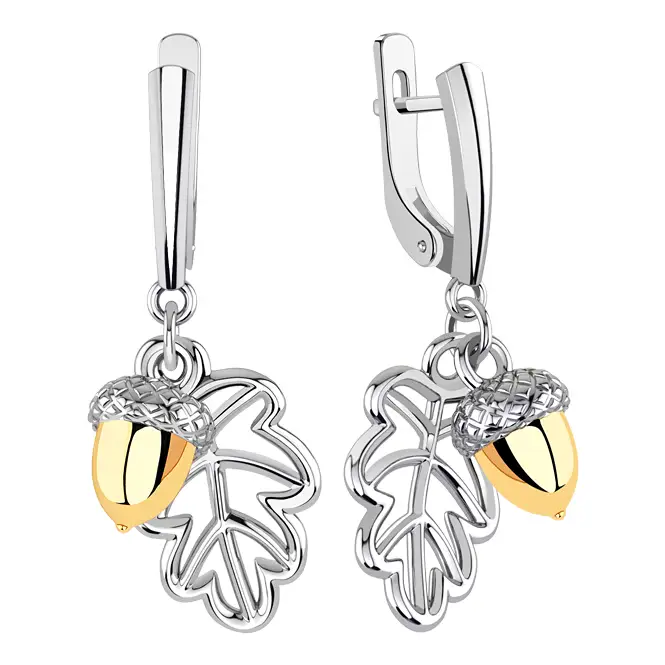 Серебряные серьги с золочением