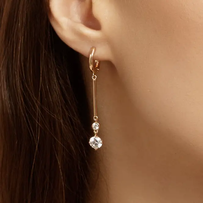 Золотые серьги с фианитами