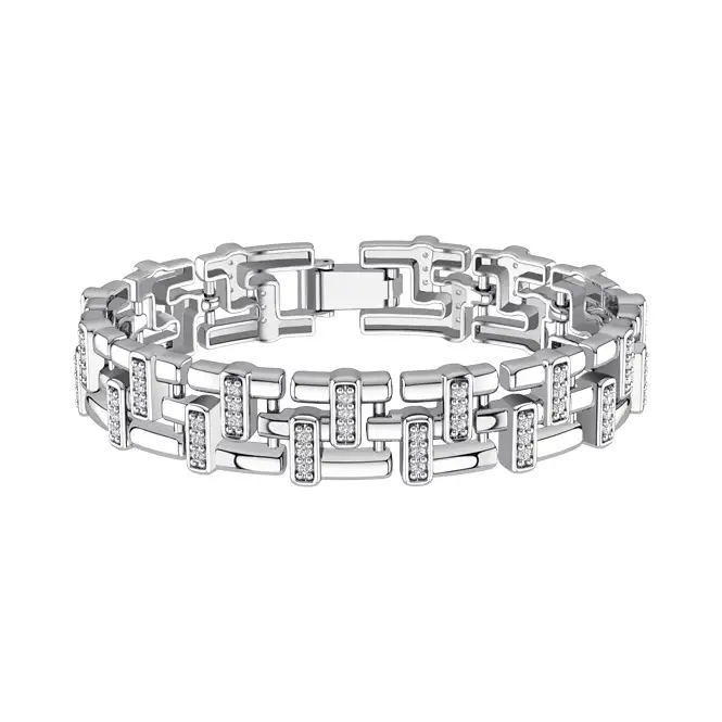 Серебряный браслет с фианитами