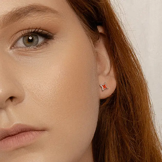 Серебряные серьги с эмалью