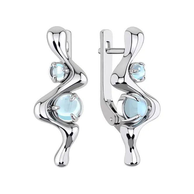 Серебряные серьги с топазом