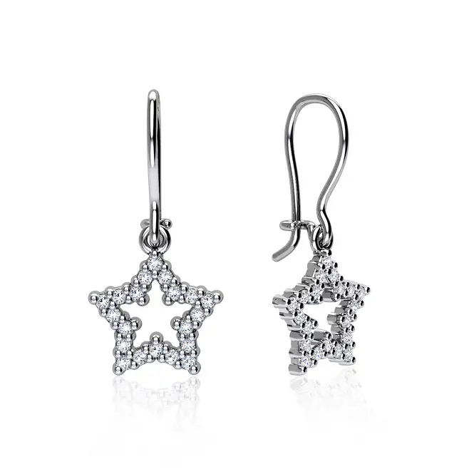 серебряные серьги с фианитами