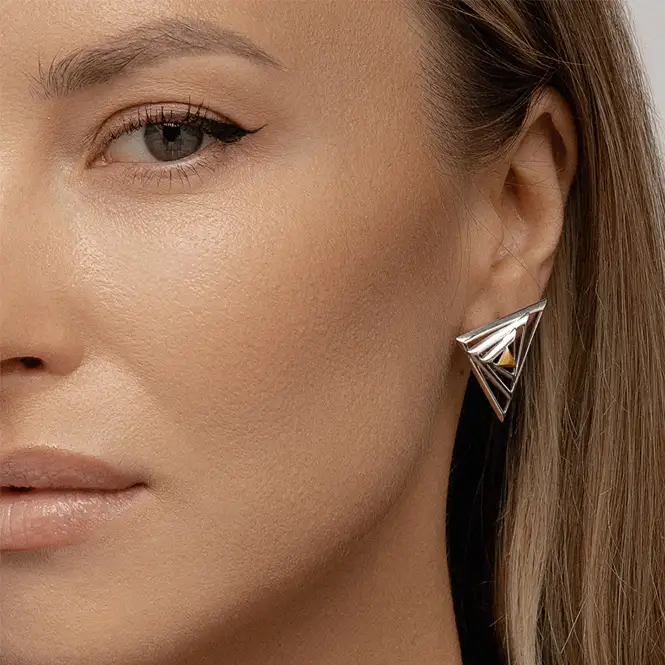 Серебряные серьги с золочением