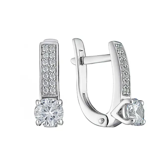 Серебряные серьги с фианитами