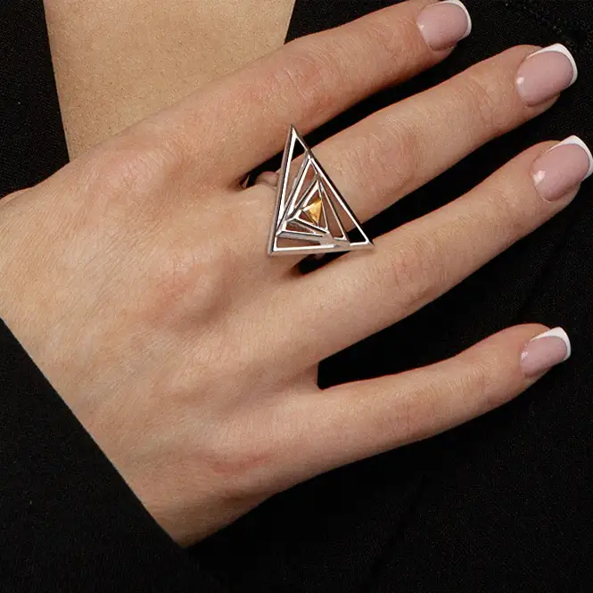 Серебряное кольцо с золочением