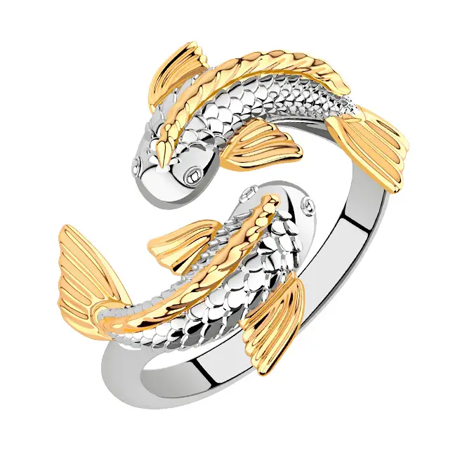 Серебряное кольцо с золочением