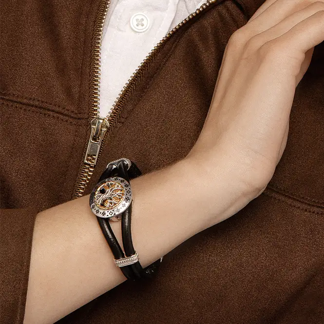 Серебряный браслет с эмалью и золочением