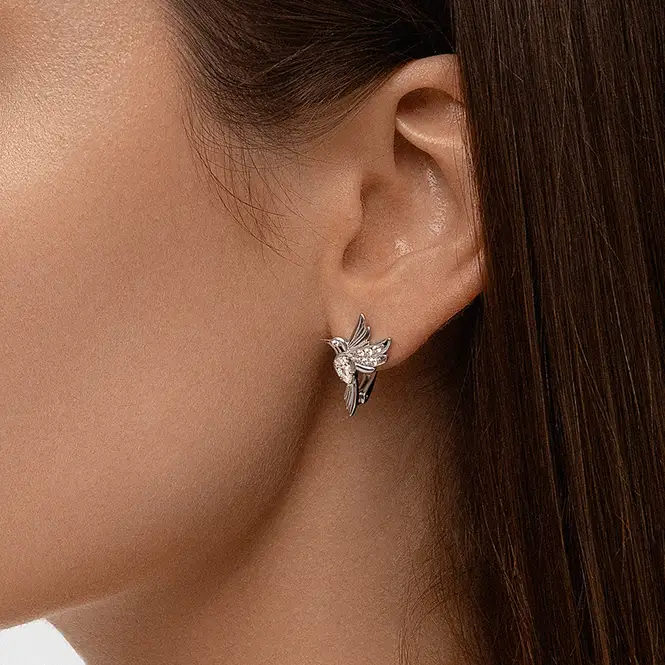 Серебряные серьги с фианитами