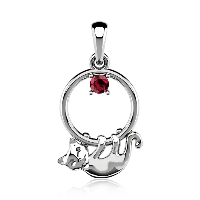 серебряный кулон с фианитом