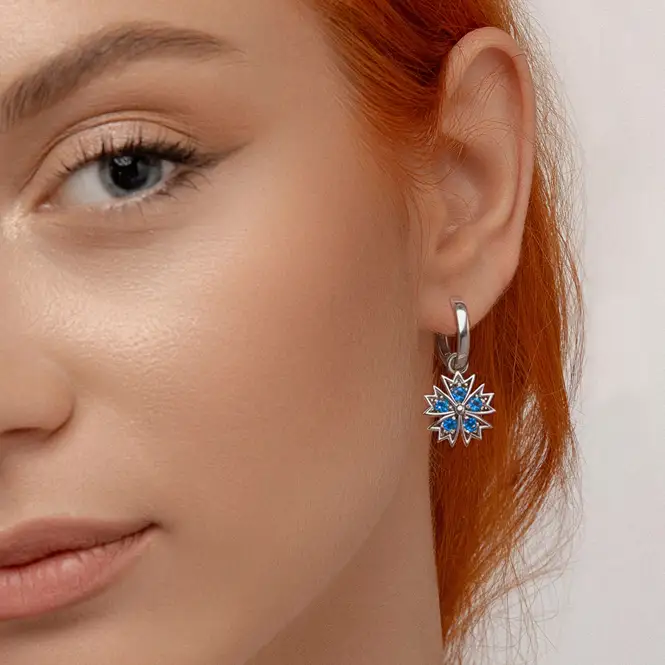 Серебряный подвесной элемент на серьги