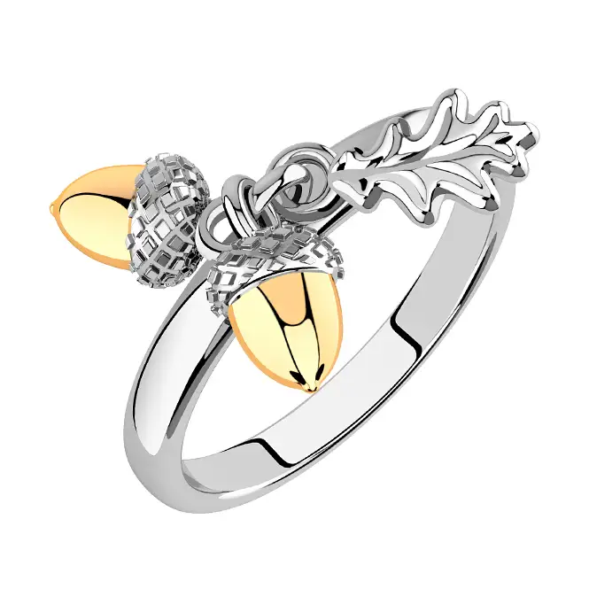 Серебряное кольцо с золочением