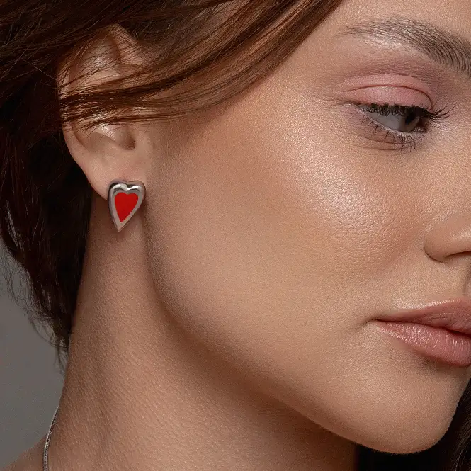 Серебряные серьги с эмалью