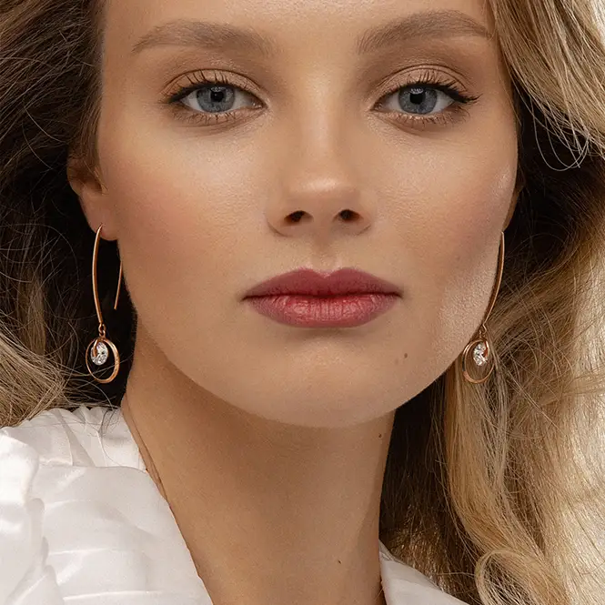 Золотые серьги с фианитами