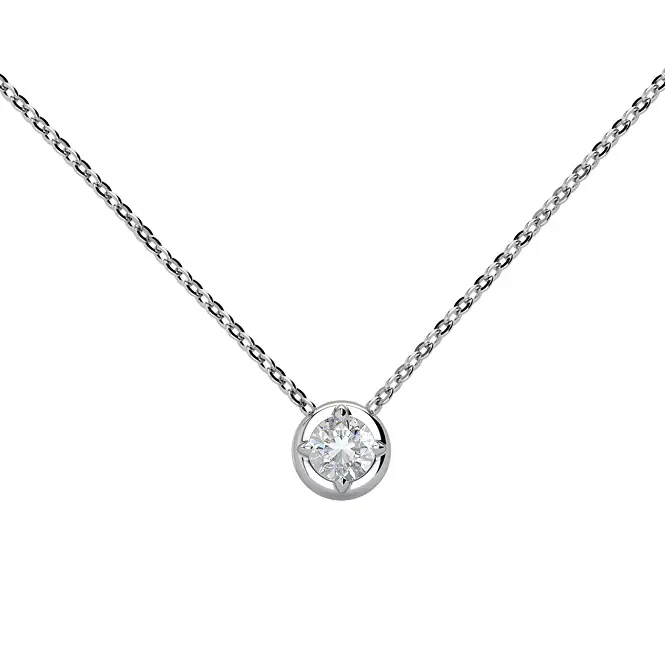 Серебряное колье с фианитом