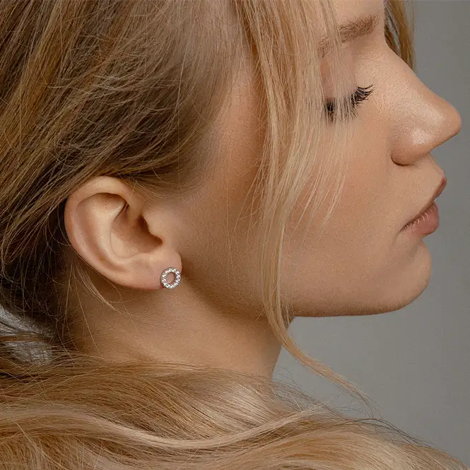 Серебряные серьги с фианитами