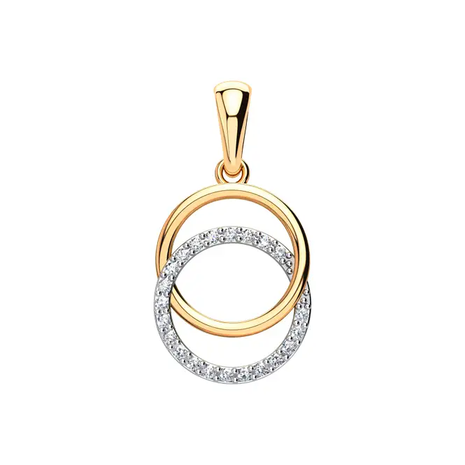 Золотой кулон с фианитами