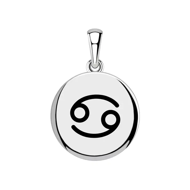 Серебряный кулон с эмалью "Рак"