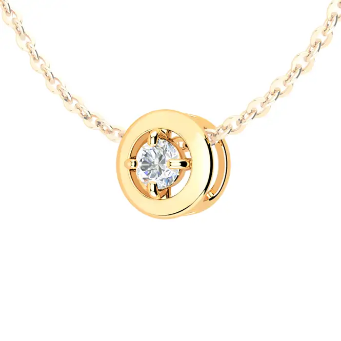 Золотой кулон с фианитом 