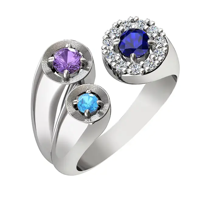 Серебряное кольцо с фианитами