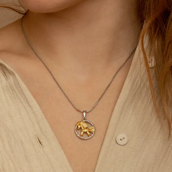 Серебряный кулон с золочением