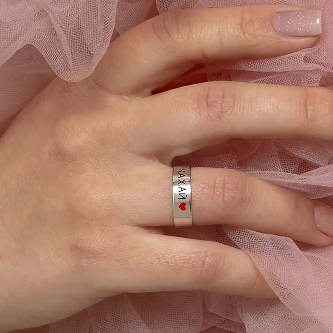 Серебряное кольцо с эмaлью "Кахай"