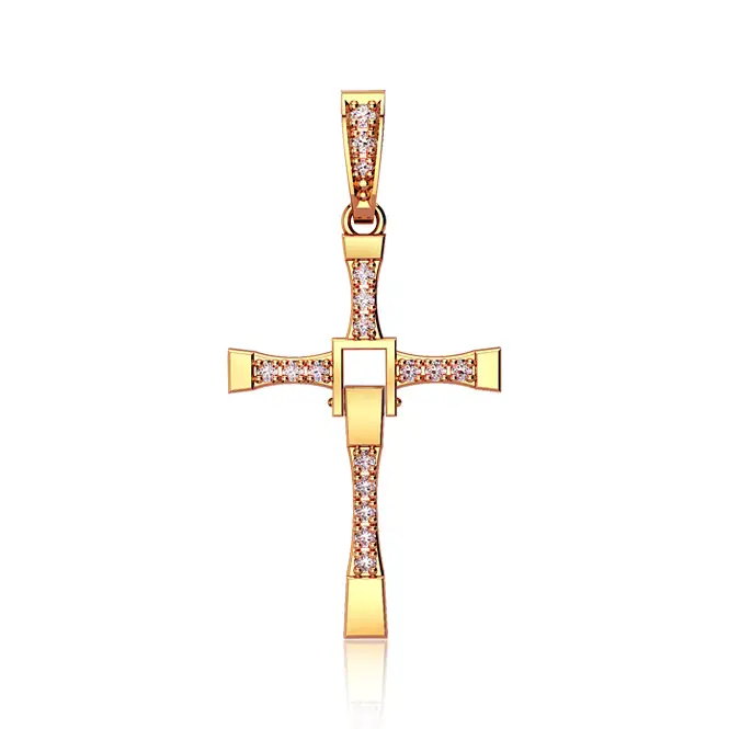 Золотой кулон с фианитами