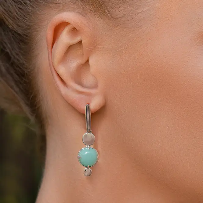 Серебряные серьги с амазонитом