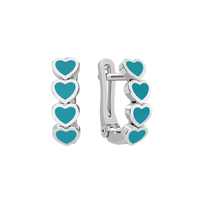 Серебряные серьги с эмалью