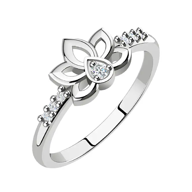 Серебряное кольцо с фианитами