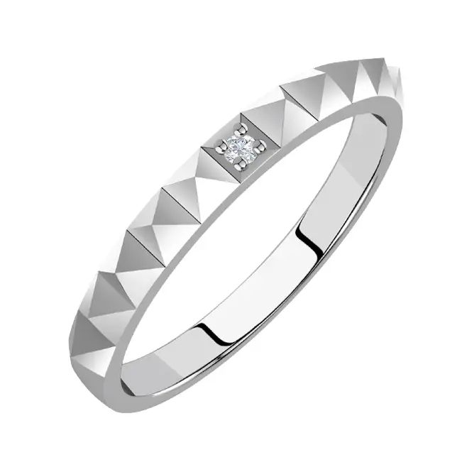 Серебряное кольцо с бриллиантом
