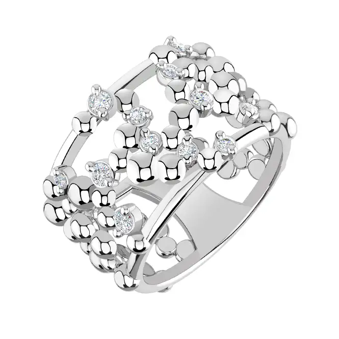 Серебряное кольцо с фианитами