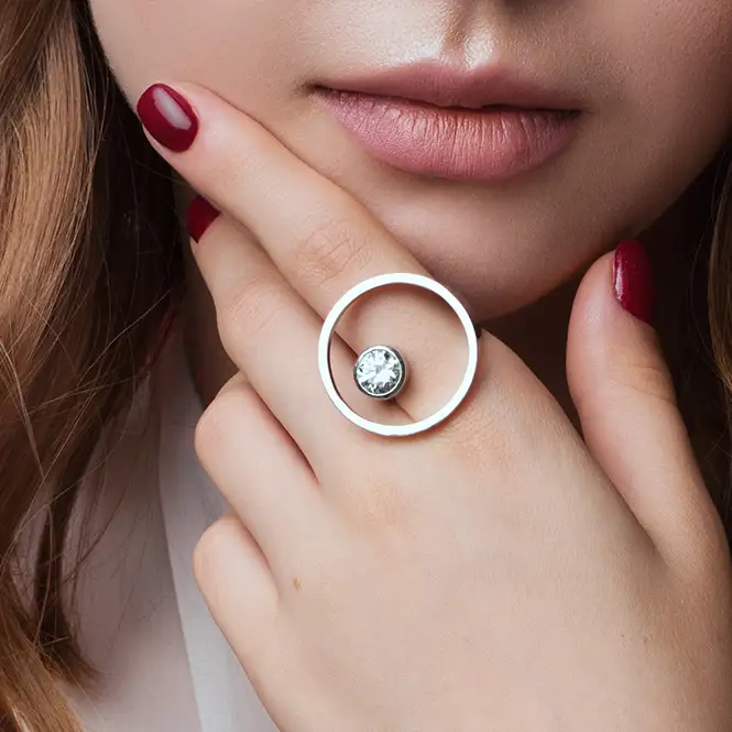 Серебряное кольцо с фианитом
