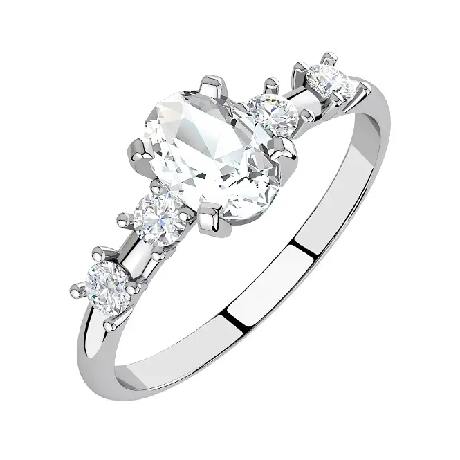 Серебряное кольцо с фианитами