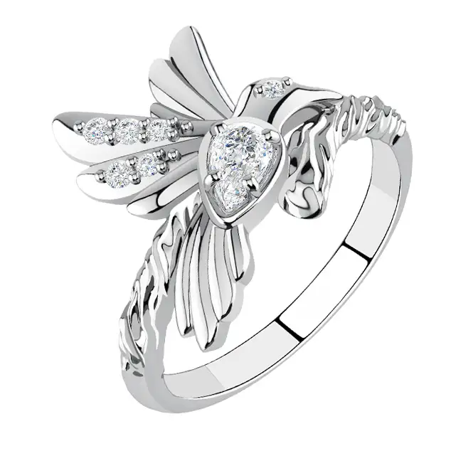 Серебряное кольцо с фианитами