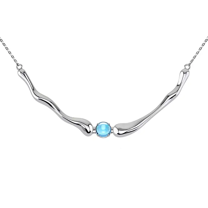 Серебряное колье с топазом