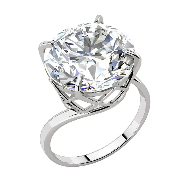 серебряное кольцо с фианитом