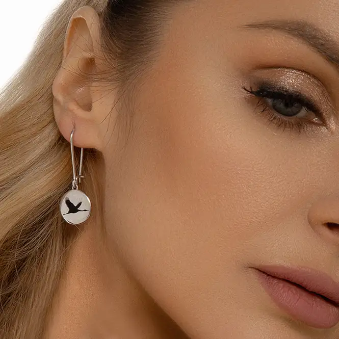 Серебряные серьги с эмалью