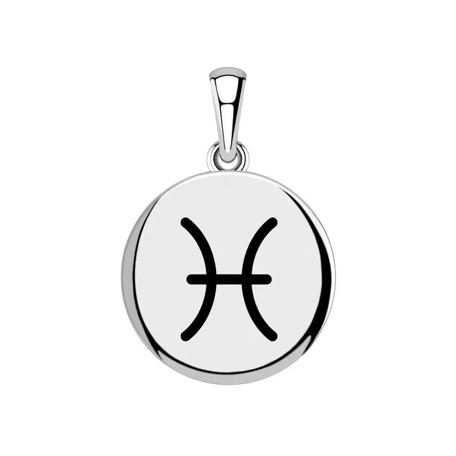 Серебряный кулон с эмалью "Рыбы"