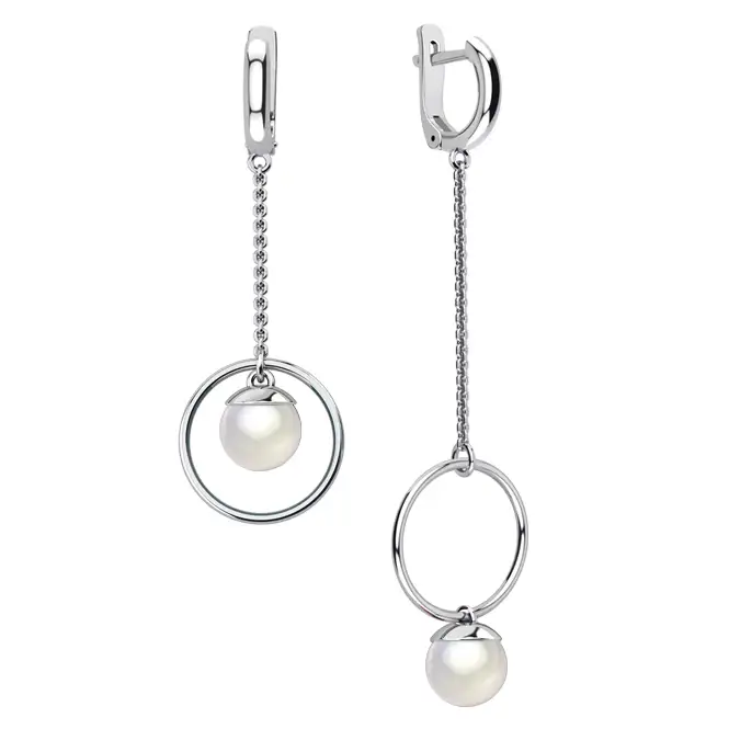 Серебряные серьги с жемчугом SWAROVSKI